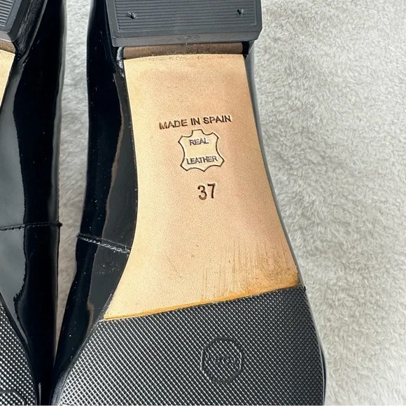 NWOB L.K. Bennett London Black Patent Leather Velvet Pointed Toe Loafers - Picture 11 of 14